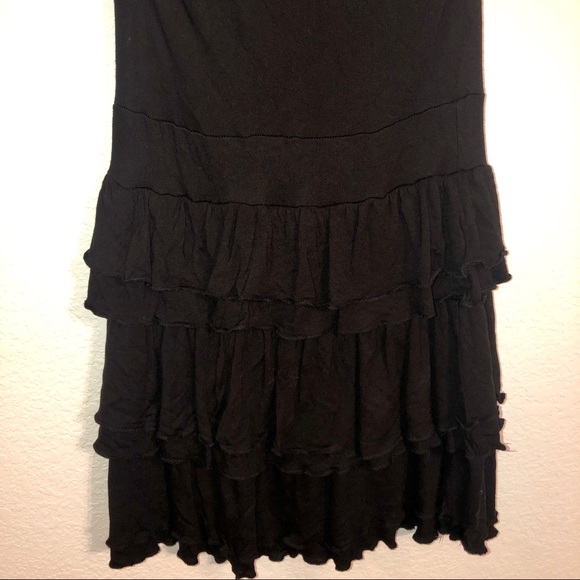 Black Ruffled Mini Dress - Picture 2 of 4